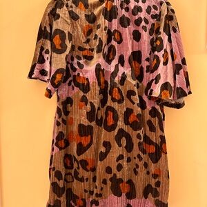 Leopard Print Dress in Pink and Brown